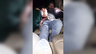 Wife fucks total stranger in a public parking lot in front of husband