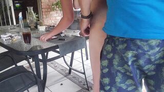 Fucking My Ex Wife Outdoor on the Patio Before I Borrow Her Money Again