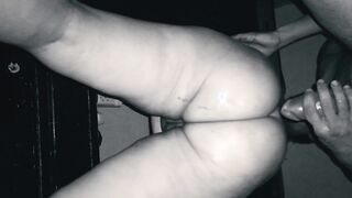 Latina milf wife has multiple orgasms, pissing horny and full of creampie standing doggystyle with big dick eater