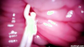 Camera in Vagina, Cervix POV, Tiny Cucked by Giant ‘Couple’, Cum in Condom and Creampie - Full Clip