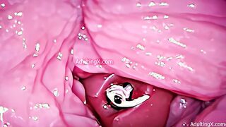 Camera in Vagina, Cervix POV, Tiny Cucked by Giant ‘Couple’, Cum in Condom and Creampie - Full Clip