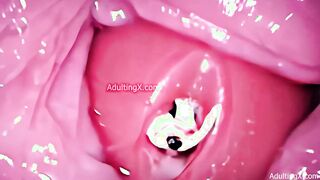 Camera in Vagina, Cervix POV, Tiny Cucked by Giant ‘Couple’, Cum in Condom and Creampie - Full Clip
